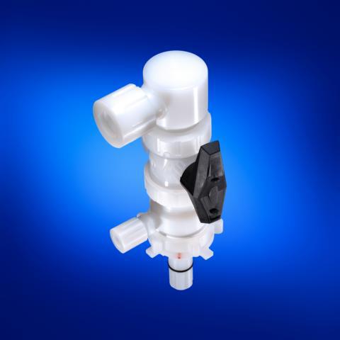 G-Series Dispense Head with ball valve PVDF